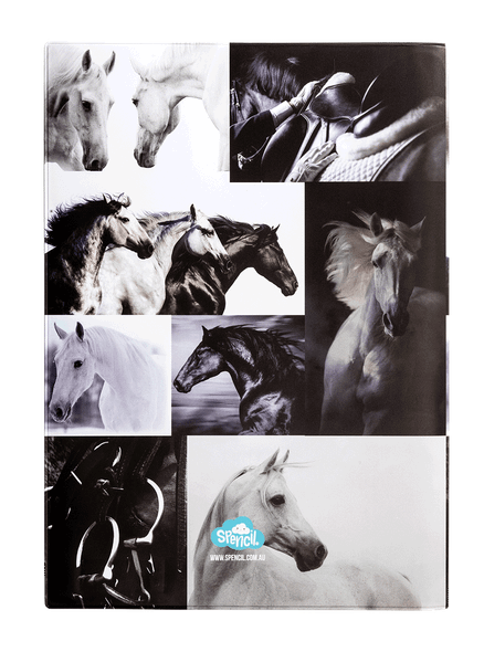 A4 Book Cover - Black & White Horses 4