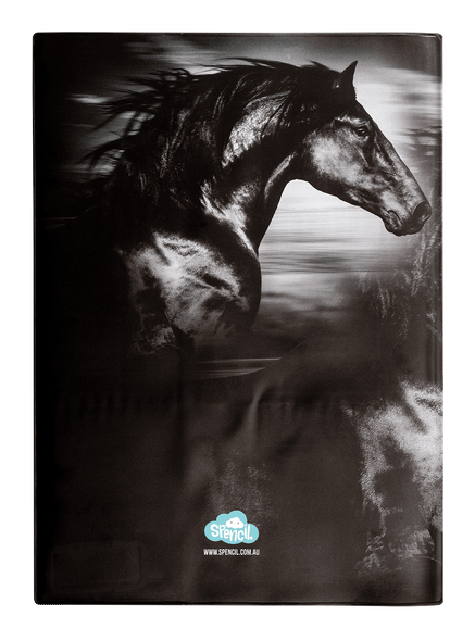 A4 Book Cover - Black & White Horses 5