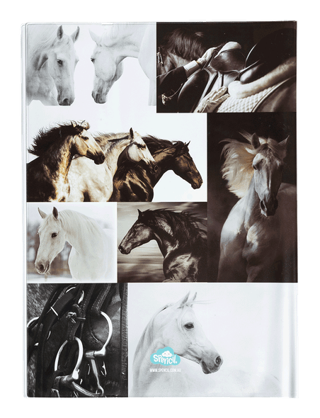 Scrapbook Cover - Black & White Horses 4