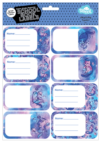Book Labels - Cat-a-cosmic