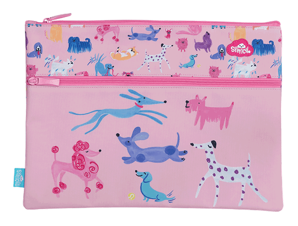 A4 Twin Zip Pencil Case - Doodle Dogs