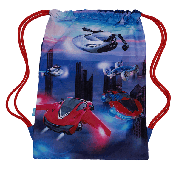 Big Drawstring Bag - Flying Cars