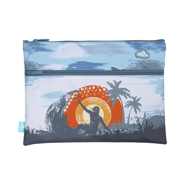 A4 Twin Zip Pencil Case - Island Vibes