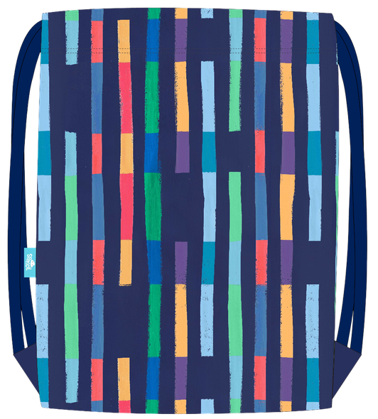Big Drawstring Bag - Bright Stripes