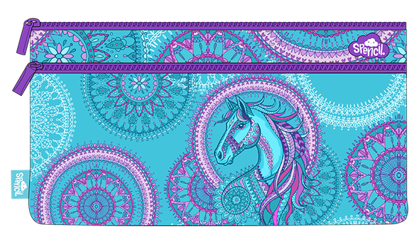 Twin Zip Pencil Case - Amethyst Spirit