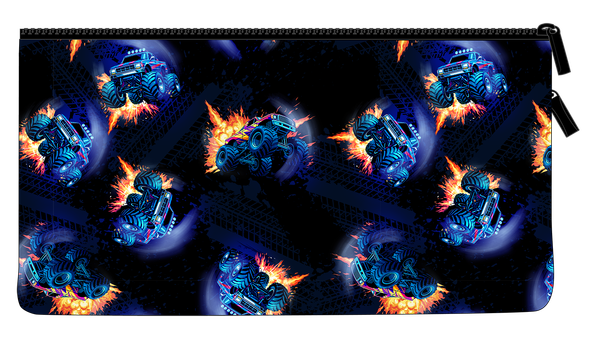 Twin Zip Pencil Case - Monster Blaze