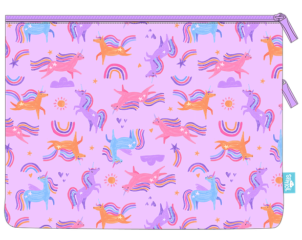 A4 Twin Zip Pencil Case - Unicorn Playtime