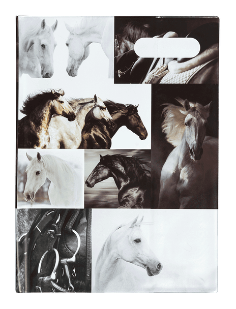 Scrapbook Cover - Black & White Horses 4