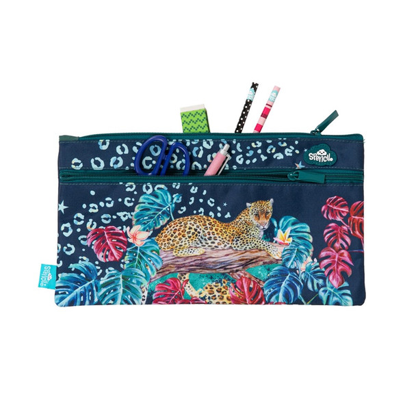 Twin Zip Pencil Case - Leopard Queen