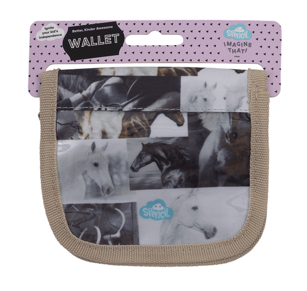 Lanyard Wallet - Black & White Horses