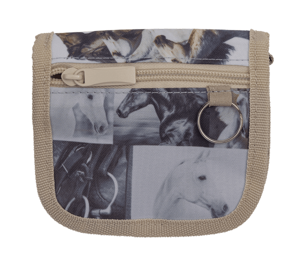 Lanyard Wallet - Black & White Horses