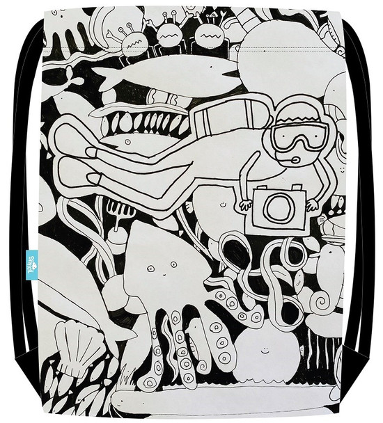 Big Drawstring Bag - Diving with Sea Friends