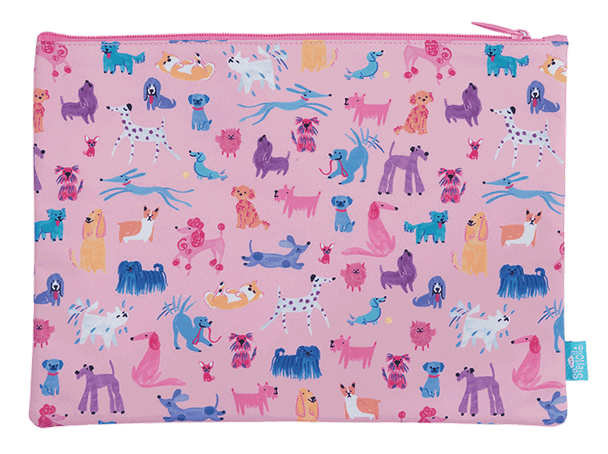 A4 Twin Zip Pencil Case - Doodle Dogs