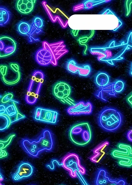 A4 Book Cover - Neon Life 1