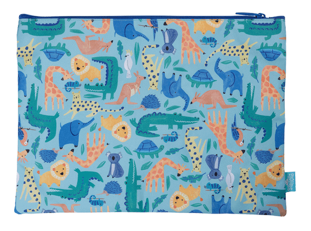 A4 Twin Zip Pencil Case - Safari Puzzle
