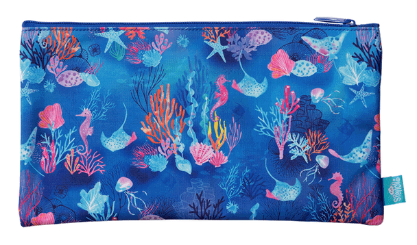 Twin Zip Pencil Case - Coral Garden