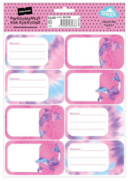 Book Labels - Tie-Dye Splash