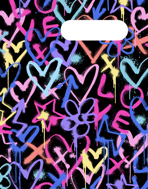 9x7 Exercise Book Cover - Hearts & Crosses