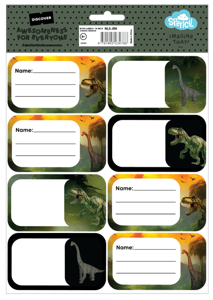 Book Labels - Jurassic Kingdom