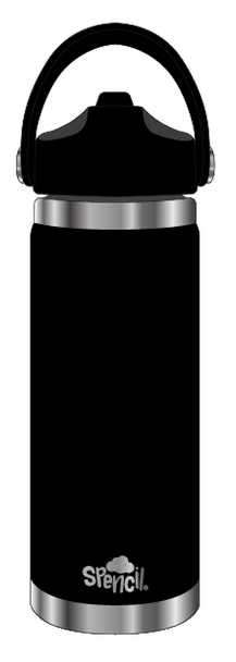Big Insulated Water Bottle 650ml - Black