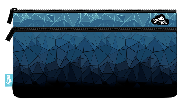 Twin Zip Pencil Case - Fractal