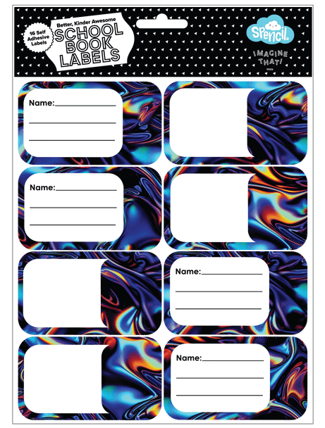 Book Labels - Metallic Waves