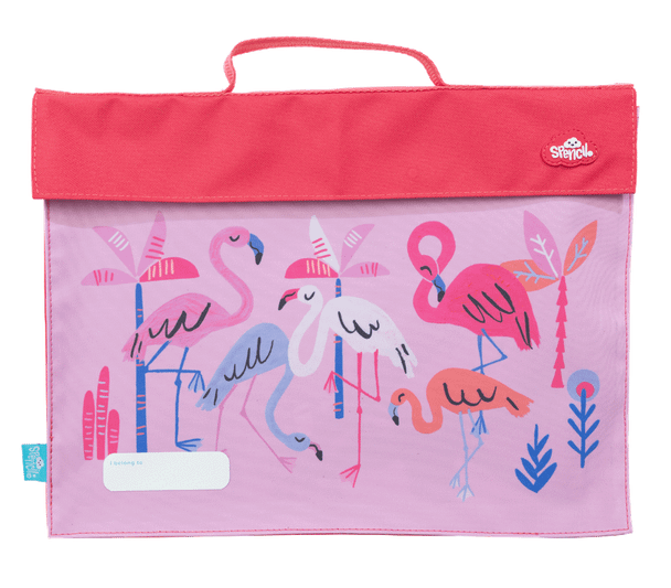 Library Bag - Flamingo Splash