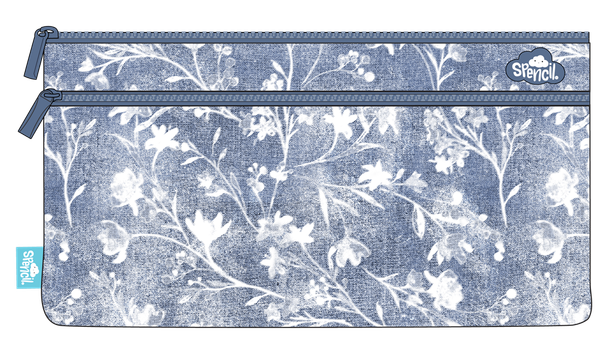 Twin Zip Pencil Case - Denim Daze