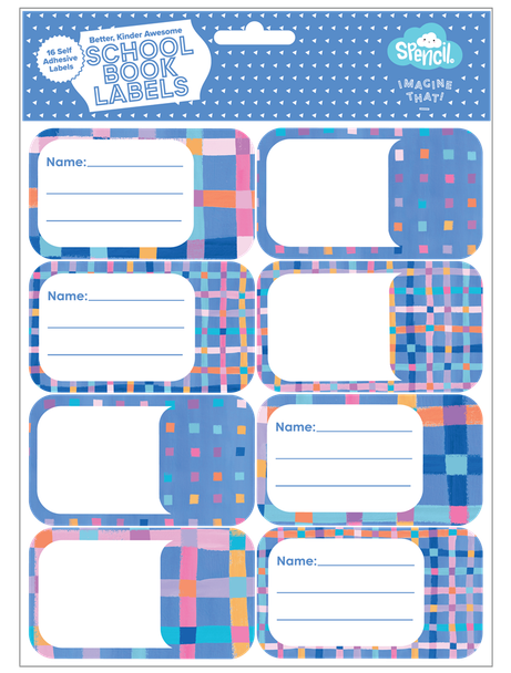 Book Labels - Pastel Plaid