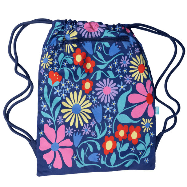 Big Drawstring Bag - Flower Fun
