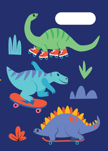 A4 Book Cover - Dino Skate Park 2