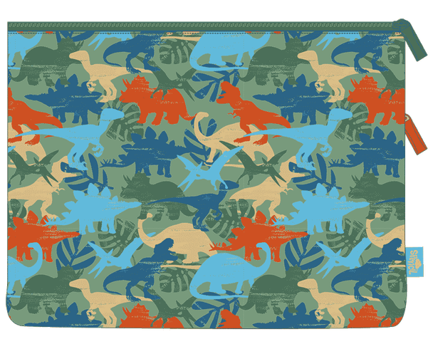 A4 Twin Zip Pencil Case  - Dinosaur Safari