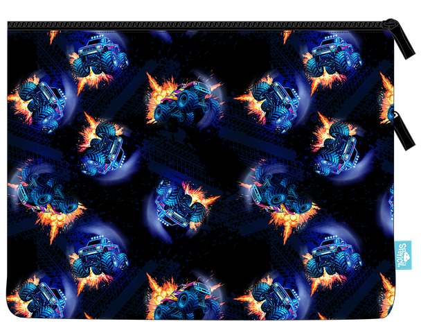 A4 Twin Zip Pencil Case - Monster Blaze