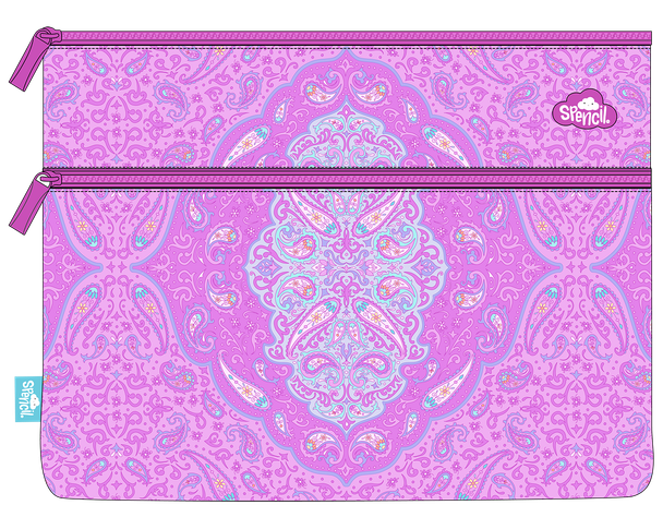 A4 Twin Zip Pencil Case - Paisley Daze