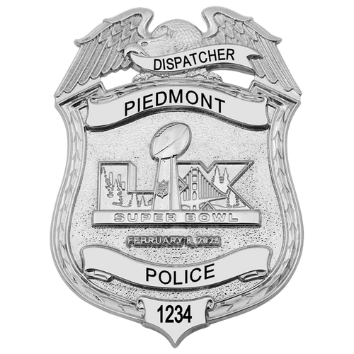 Piedmont Police Dept. Super Bowl LX Silver Eagle Top Shield