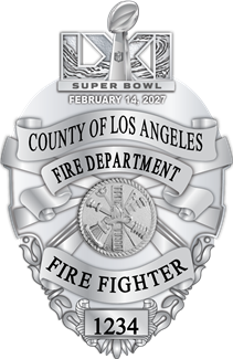Los Angeles County Fire Dept. Super Bowl Badge - Silver