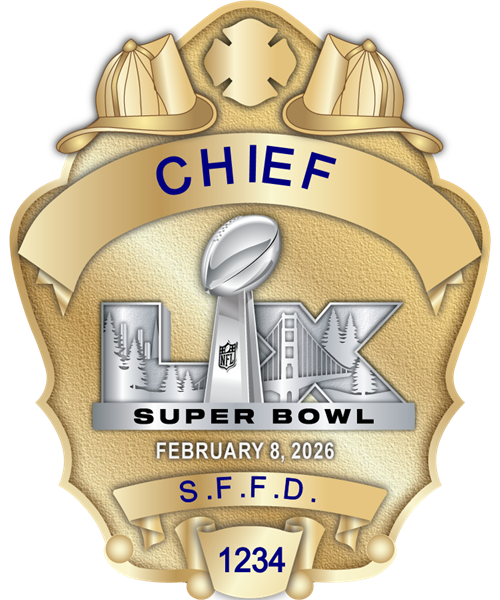 San Francisco FD Super Bowl LX Gold Fire Shield