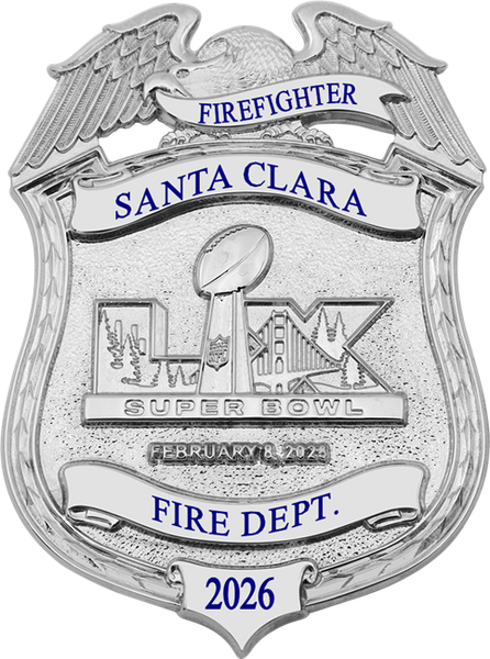 Santa Clara Fire Dept. Super Bowl LX Silver Eagle Top Shield
