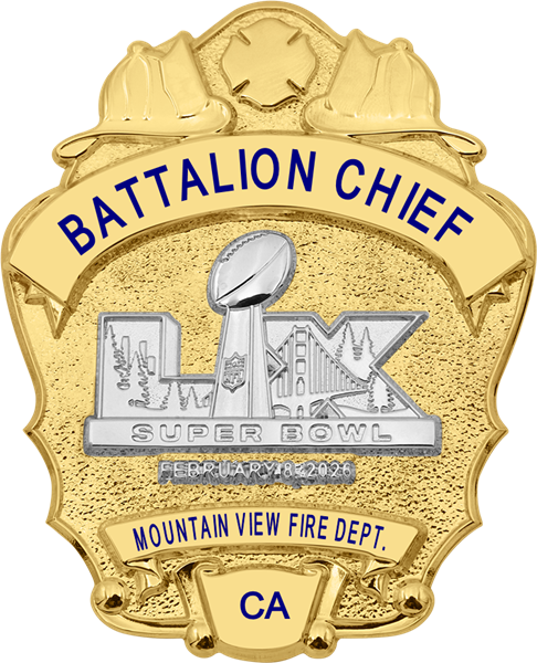 Mountain View FD Super Bowl LX Gold Fire Shield