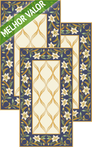 Kit Arraiolos Terno de Quarto - 3 Tapetes Lírios do Vale