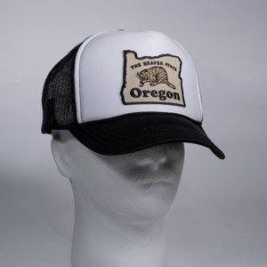 Oregon the Beaver State Black Trucker Cap