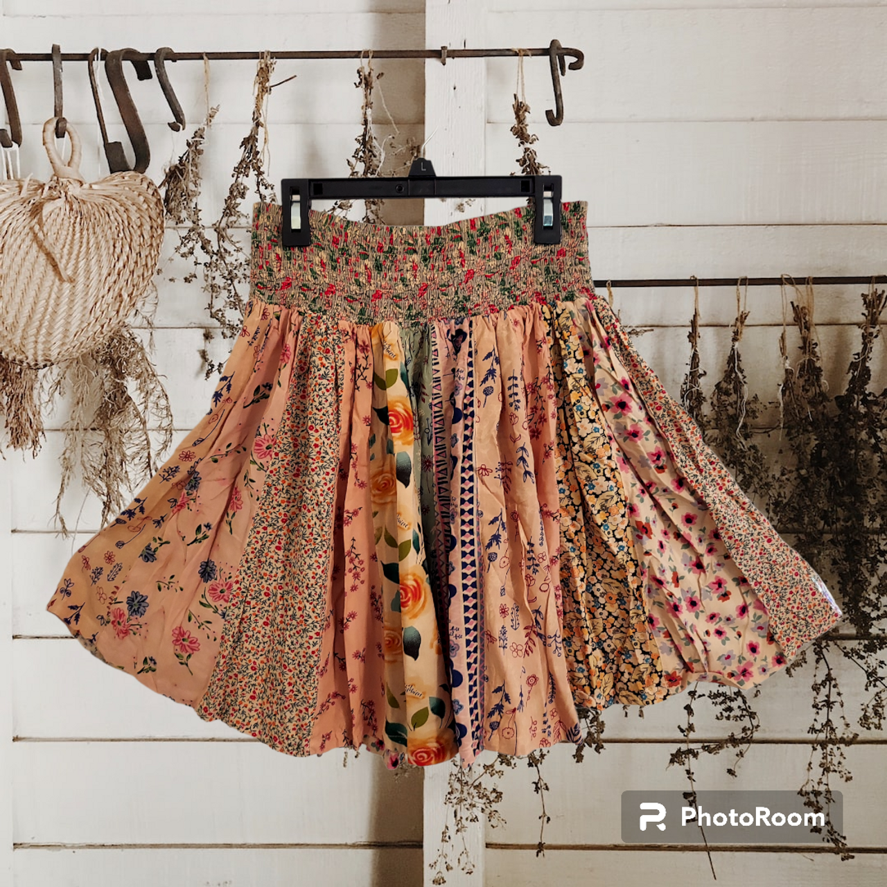 Patchwork Panel Mini Skirt Plus Size Available Green Medium