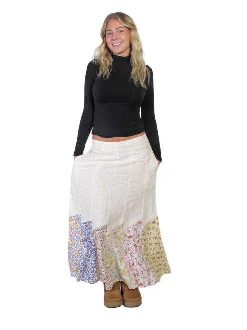 Stonewash Floral Romance Skirt 