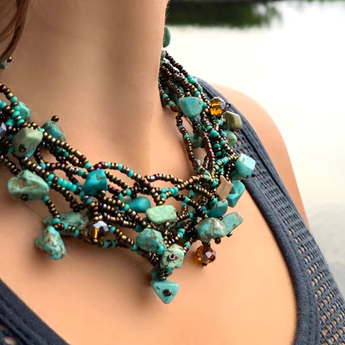Chunky Stone Turquoise Necklace