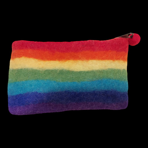 Rainbow Felt Zipper Pouch