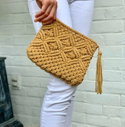 Macrame Clutch w/ Tassel