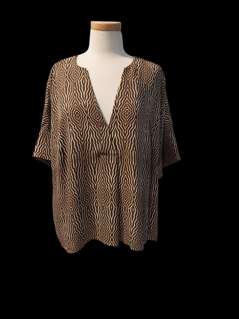 Pre-Loved Worthington Animal Print Blouse-Size 1X