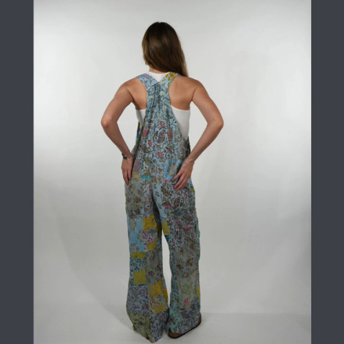 Floral Patchwork Overalls-Assorted Colors