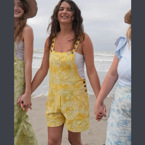 Celestial Tie-Dye Overall Shorts-Assorted Colors