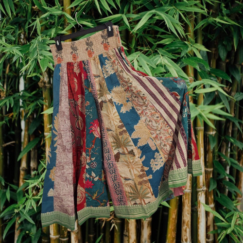 Cotton Wide Leg Patchwork Traveler Lounge Pants-EXACT PATTERN-Size Large